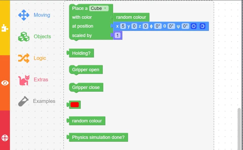 rocksi interface object blocks